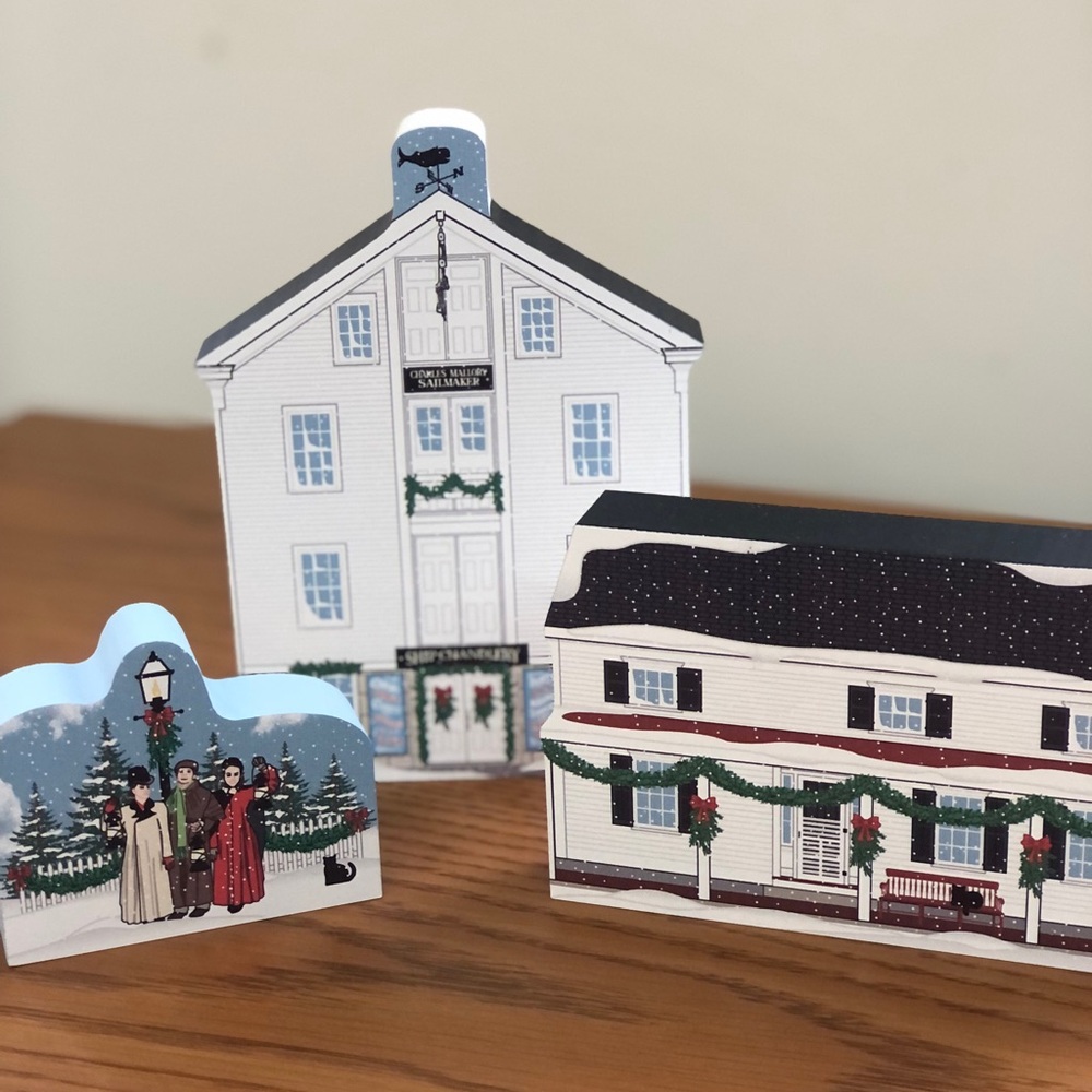 Festive Village Wooden Holiday Decor Set